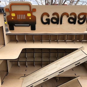 Premium Wooden Car Garage Toy: Big Size Toddler Shelf with Hot Wheels Track Included!
