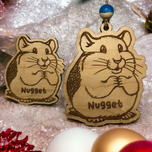 Personalized Hamster Ornament | Engraved Hamster | Christmas Ornament | Wood Christmas Ornament | Pet Ornament / Hamster