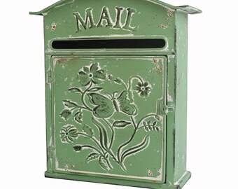 Vintage Style Delaney Wall Mounted Mail Box, For Outside, Garden