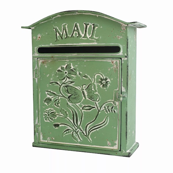 Vintage Style Delaney Wall Mounted Mail Box, For Outside, Garden