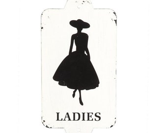 Plaques métalliques élégantes pour dames et messieurs, signalisation de toilettes vintage pour décoration de maison ou d'entreprise