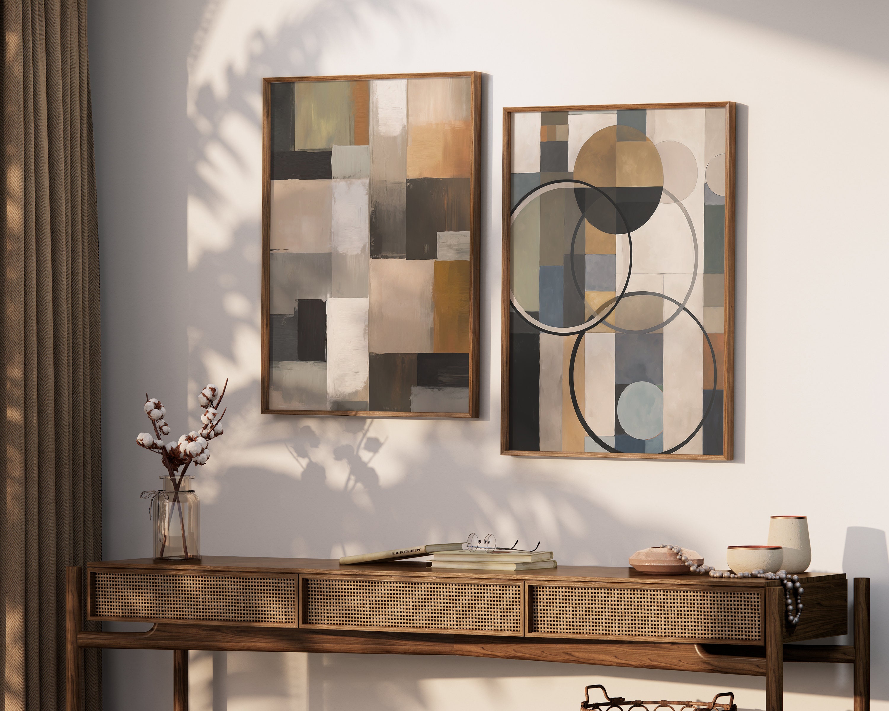 Neutral Colorblocked Set Abstract Art Print Color Blocks Neutral Earth Tones Texture - Etsy