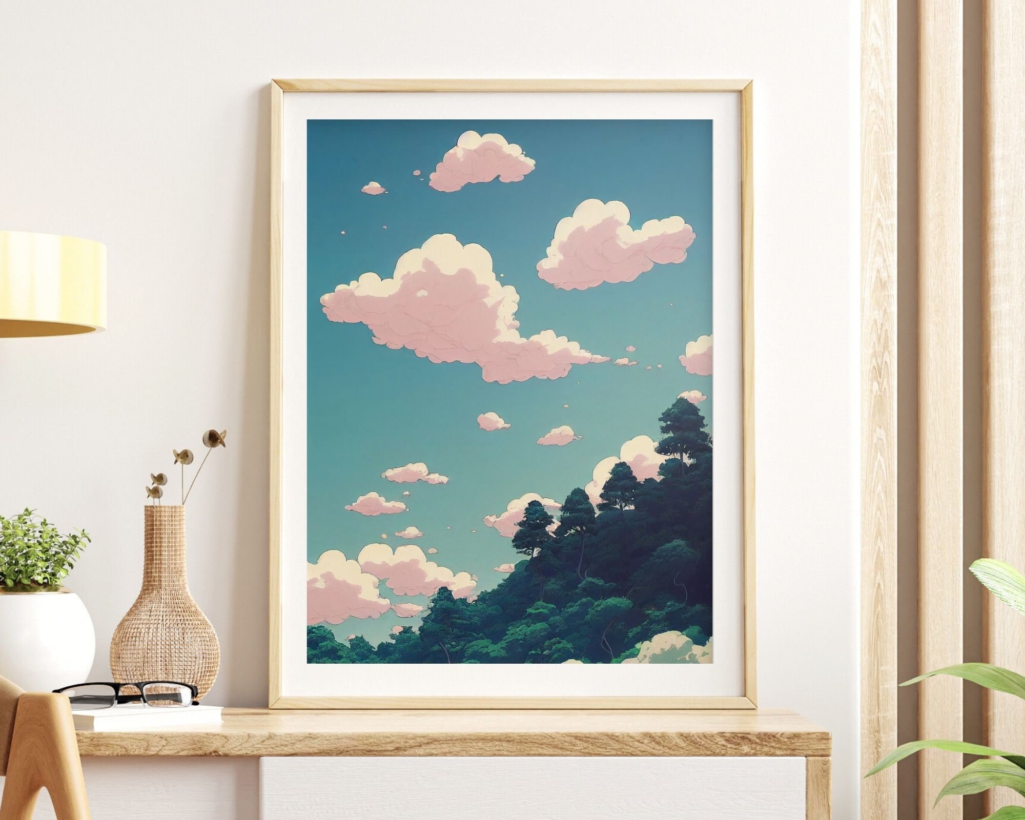 Pink Poster Anime Wall Art for Bedroom Living Room Decor Birthday Gift Unframed 8pcs 11.5 x 16.5 in