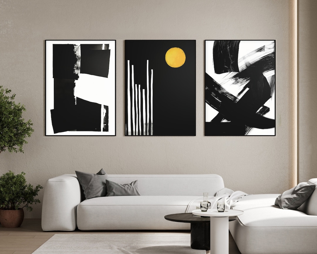 3 Tableaux Street Art Moderne Abstrait - 24x16 Pouces - Donahue Art
