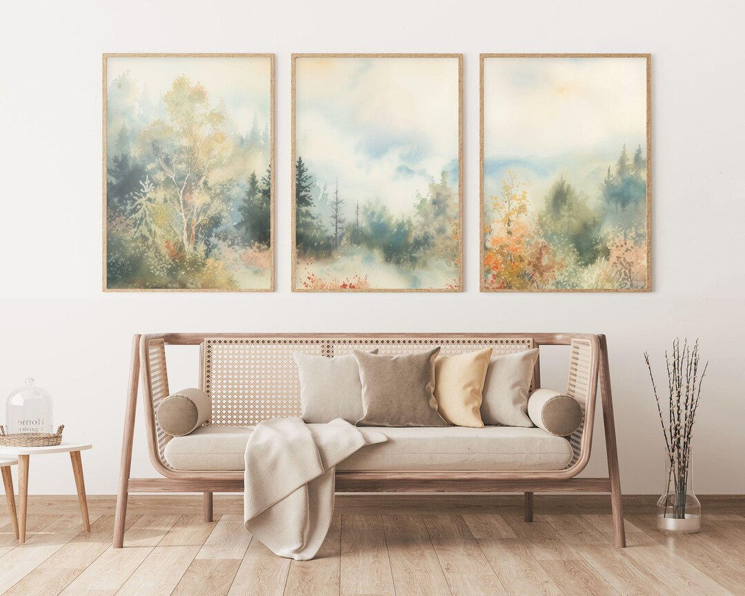 Landscape Wall Art Set of 3 | Spring Meadow Nature Print, Gallery Wall ...