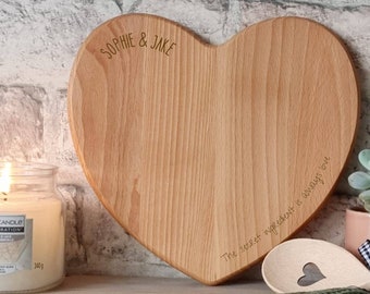 Heart Shaped Wooden Chopping Board, Wooden Chopping Board, 5th Wedding Anniversary, Engagement, Wedding, Housewarming Gift