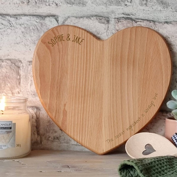 Heart Shaped Wooden Chopping Board, Wooden Chopping Board, 5th Wedding Anniversary, Engagement, Wedding, Housewarming Gift