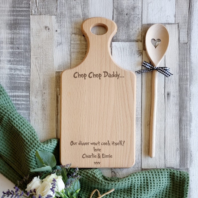 Funny Gift from Child/Children Personalised Beech Chopping Board Unique Birthday Gift A Thoughtful Father's Day Gift zdjęcie 2