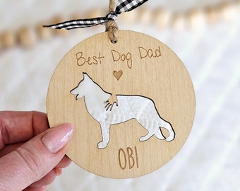 Best Dog Parent Gift - Personalised Wooden Ornament for Doggy Mum or Dad - Keepsake Gift From Dog for Mother's Day, Father's Day or Birthday