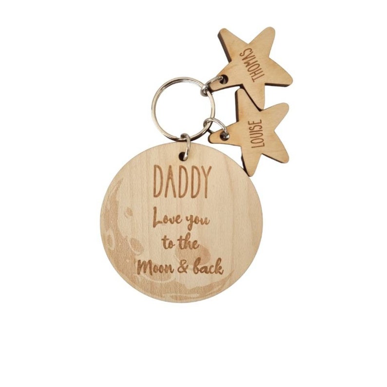 To the Moon and Back Keyring, Wooden Keyring, Personalised Keyring, Keepsake Gift, Valentines Anniversary Birthday Gift, Gifts for Him/Her image 6
