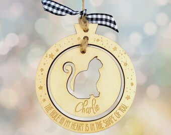 Star Shape Personalised Cat & All Pets Christmas Ornament