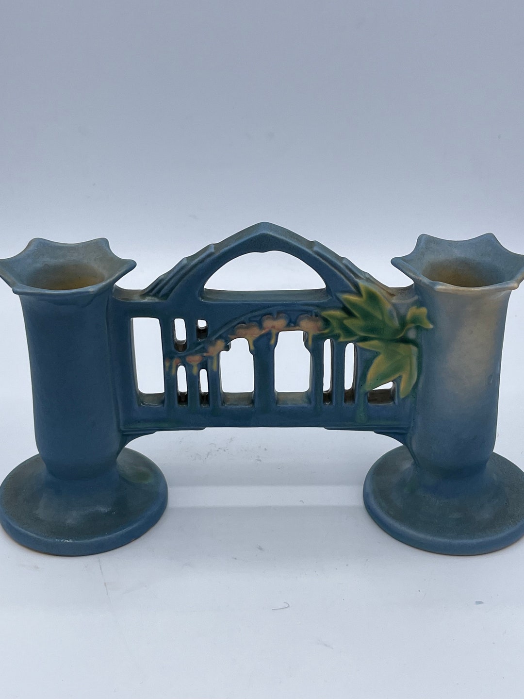 Roseville Double Candlestick Holder or Bud Vase Etsy
