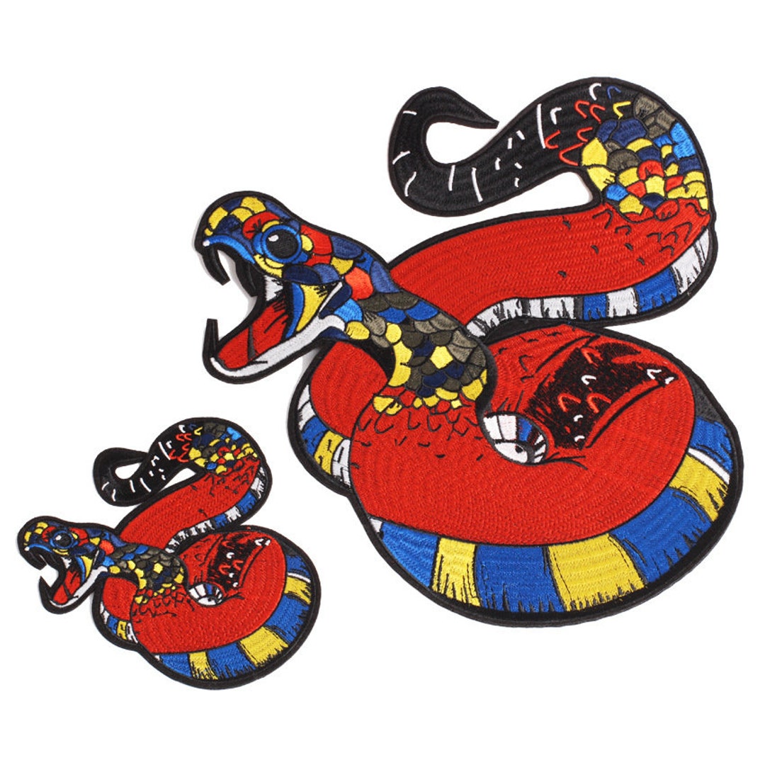 Large Viper Snake Back Patch Sew Iron on Applique Embroidered - Etsy