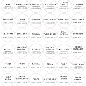 150 PCS étiquettes épices français Autocollant adhésif Stickers étiquettes  épices Autocollantes Etiquettes Bocaux pour Pots à épices : :  Cuisine et Maison