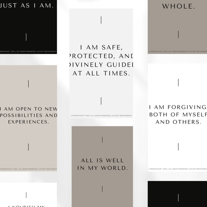Self Love Affirmation Cards Printable Positive Affirmation - Etsy