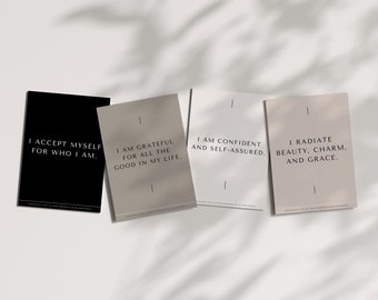 Selbstliebe Affirmationskarten, druckbare positive Affirmationskarten, psychologische Ressourcen, tägliche positive Affirmationskarten, Achtsamkeitskarten