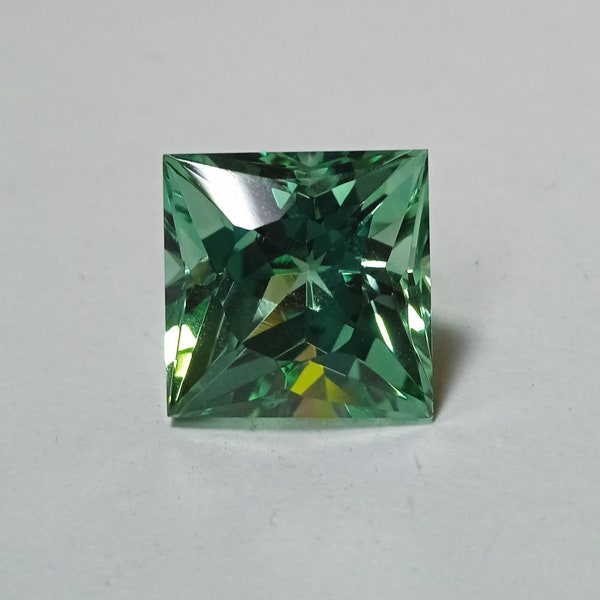 Certified Green Sapphire From switzerland Princess Square Shape 10X10X8.00MM Prince Cut Loose Gemstone Jubilee Cut Gem