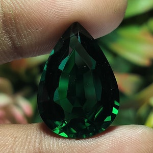 Lab created AAA Green Garnet Pear Shape 18X13X09MM Fantasy Cut Loose Gemstone Faceted Cut Pendant Size Jewelry Making
