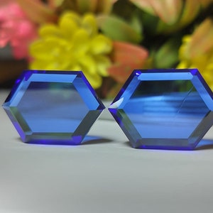 Zircon cubique couleur tanzanite AAA CZ hexagonal 24x17x7,00 mm Pierres précieuses taillées en vrac pour portrait image 6