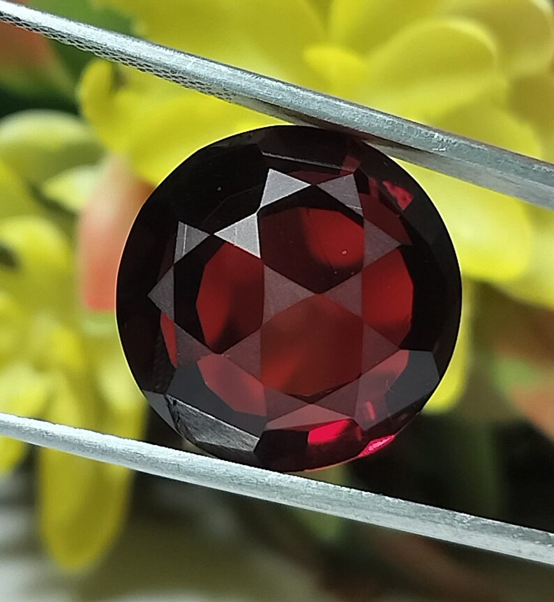 Red Corum Blood Red Corundum Gemstone, 10 Ct Round Fantasy Cut Ruby - Etsy