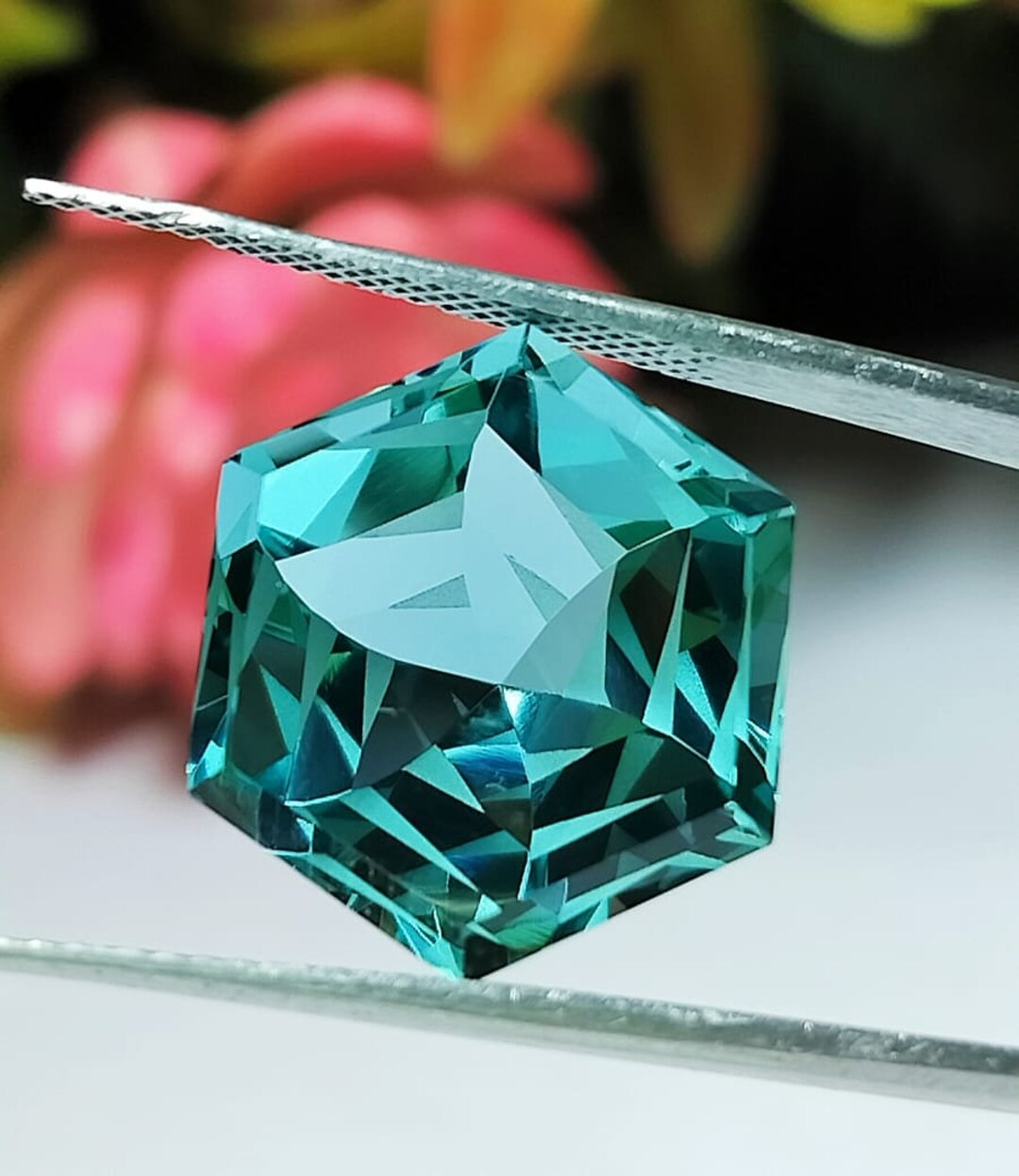 Unique Cut Quality Aquamarine Hexagon Shape 15X15X10.00MM Unique Cut