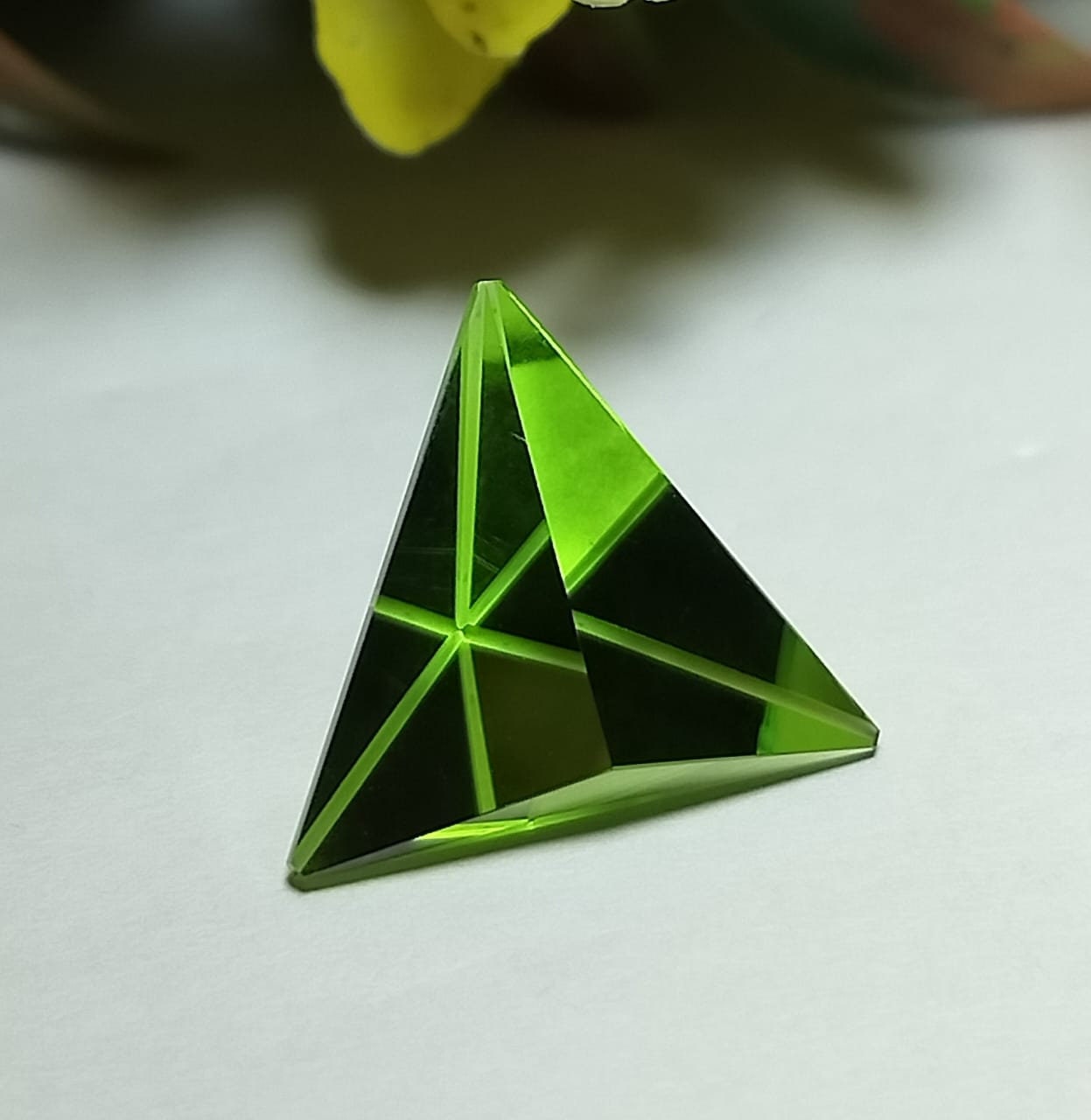 Green Topaz Triangle Gemstone, Visual Effect Cut 8.20 Carat - Etsy