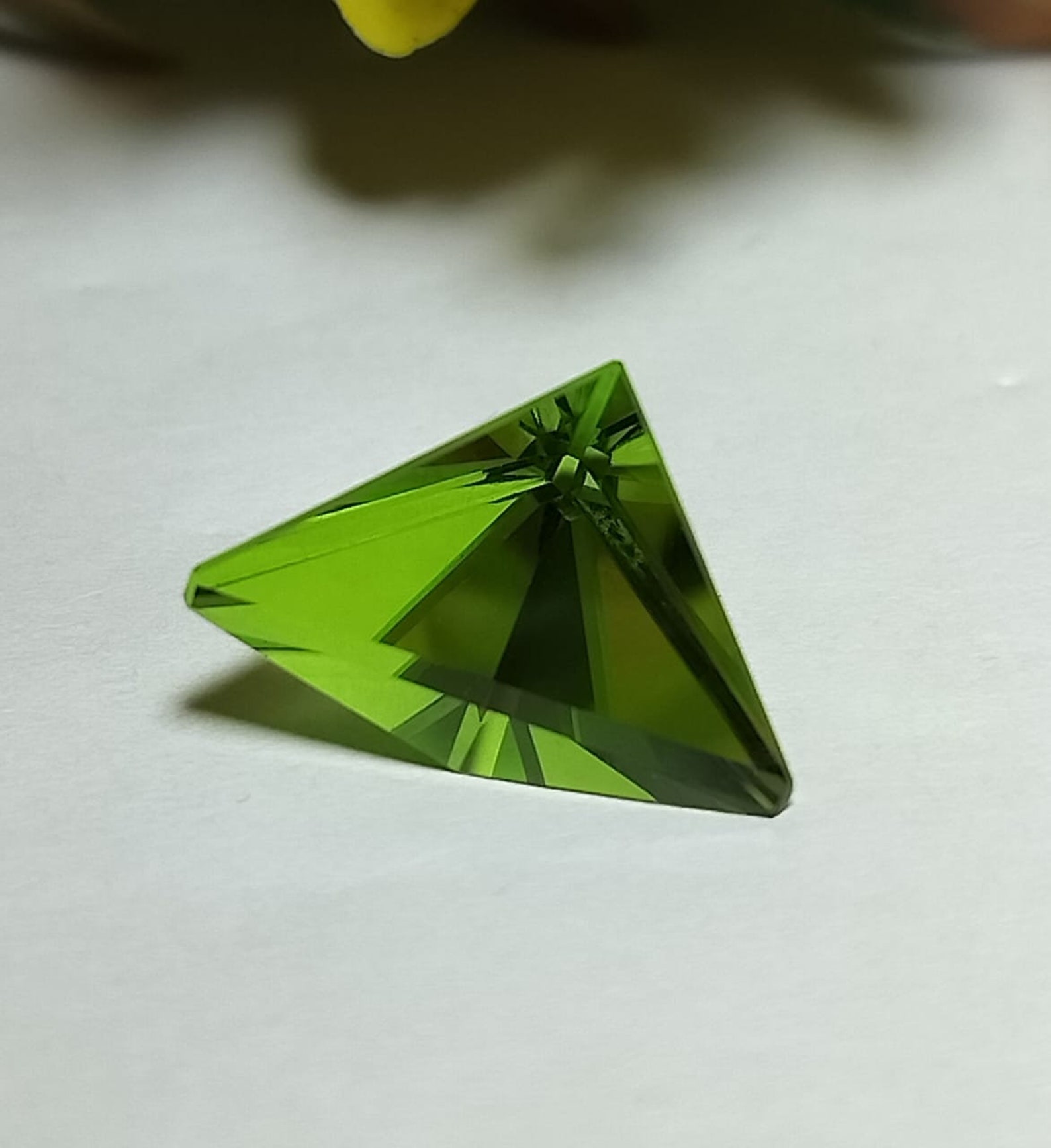 Green Topaz Triangle Gemstone, Visual Effect Cut 8.20 Carat - Etsy
