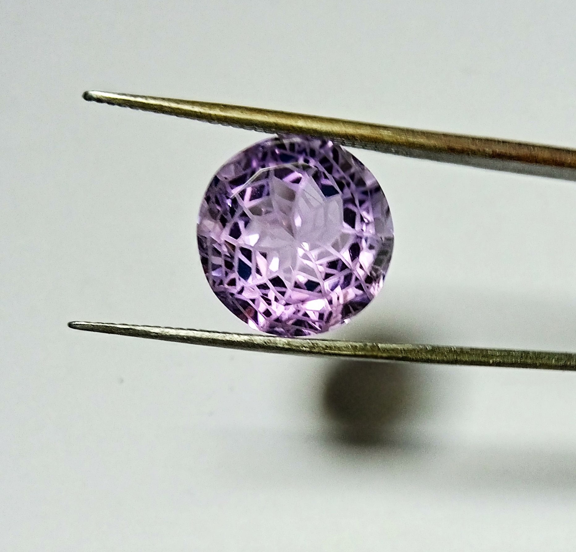 Amethyst Purple Raspberry Precious Natural Amethyst Purple Pink Round 11.80x11.80x7.40mm Fantasy ...