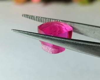 Lab Created Pink Tourmaline Gemstone - 10MM Cushion Cut