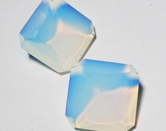 20Ct Opalite Moon Stone Octagon Shape Pair 16x16x6 MM Princes Cut Gemstone Faceted Cut Loose Gemstone jewelry making Like Ear Rings Pendant