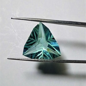 Lab created AAA Aquamarine Trillion 12X12X8.00MM fantasy cut Rear Cut Jewelry Making Like Ring Pendant Bracelet Loose Gemstone