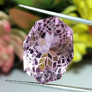 Pink Corundum Lab created Sapphire Fancy Shape 10X14X7.20MM Fantasy Modern Cut Faceted Loose Gemstone Pendant Size Birthstone