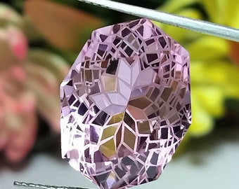 Pink Corundum Gemstone, Modern Fantasy Cut (14X10X7.20mm)