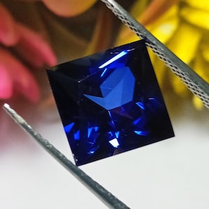 BEAUTIFUL!! RING SIZE Certified Blue Sapphire From switzerland Princess Square Shape 10X10X7.15MM Prince Cut Loose Gemstone Jubilee Cut Gem