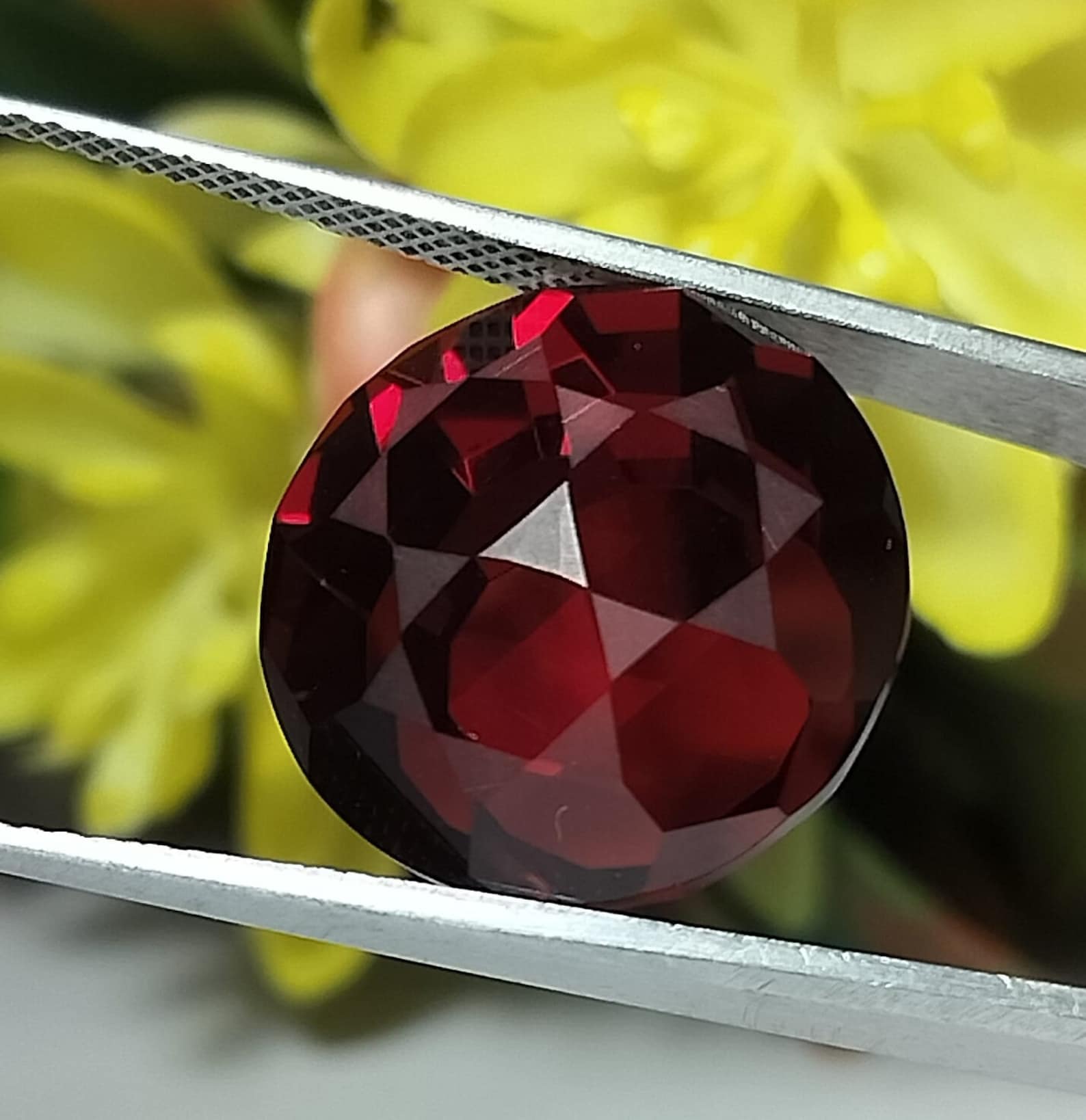 Blood Red Corundum Gemstone, 10 Ct Round Fantasy Cut Ruby - Etsy