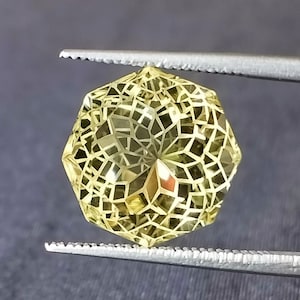 Naturalny cytryn – szlif ośmiokątny fantasy, 12x12x9 mm