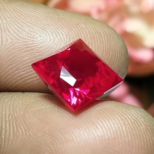 Pigeon Blood Red Corundum Square Shape 10X10X8.00MM Jubilee Cut Loose Gemstone Fantasy Designer Cut Gem For Jewelry  Ring & Pendant