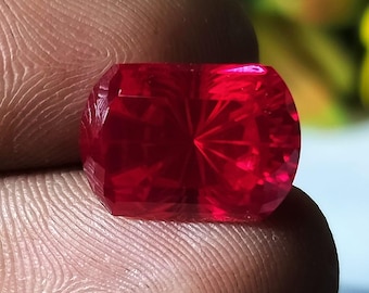 Rubí AAA creado en laboratorio, corte fantasía de 10 x 16 x 8 mm