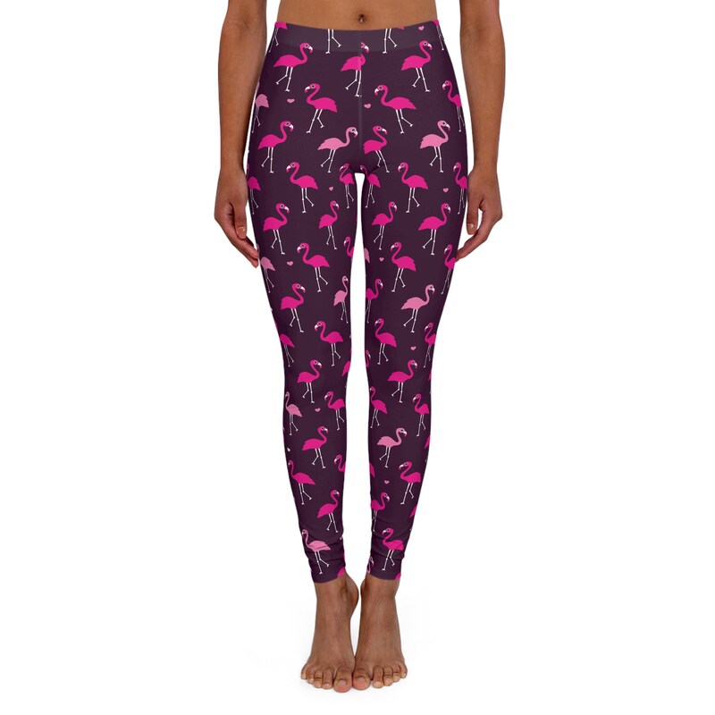 Flamingo Butterfly Hawaiian Tropical Pattern Print Pattern Women Leggings