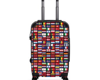 Unite Europe in Style: Eurovision Flag Suitcase, Bold International Flags, Custom Design Suitcases, Traveller Suitcase Gift for Her