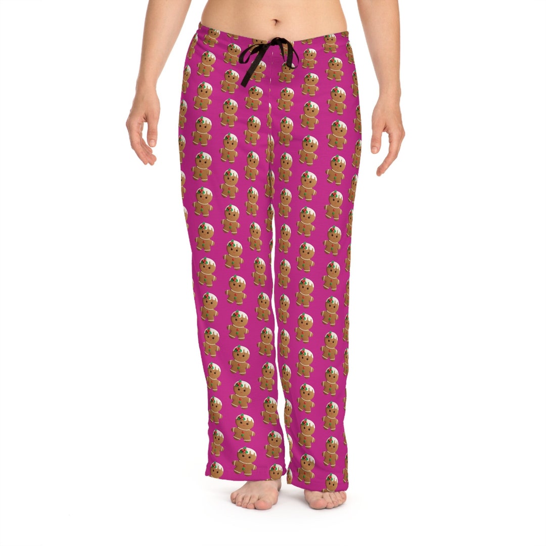 Gingerbread Girl Pink Pajama Pants Christmas Pajama Pants Etsy