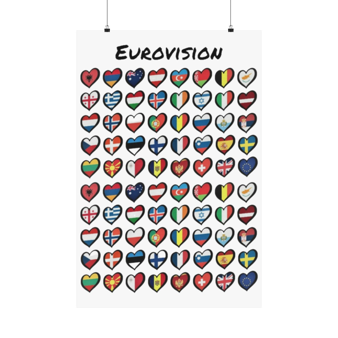 Poster Eurovision, Flags of Eurovision, Eurovision 2024, Gift for Her