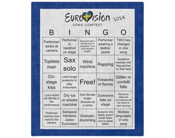 Eurovision Song Contest Watch Party Bingo Cuddle Fleece Blanket - Perfect for Fans!