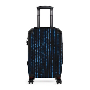 Stylish Luggage Binary Code Science Aesthetic Suitcase Gift for Her Gift for Him Gift for Mom Custom Design Travel Accessories