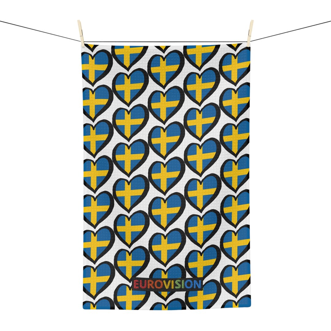 Buy Tea Towel, Eurovision 2024, Flags of Eurovision, Sweden, Eurovision