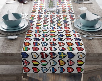 Table Runner - Eurovision, Flags of Eurovision Countries, International Flags