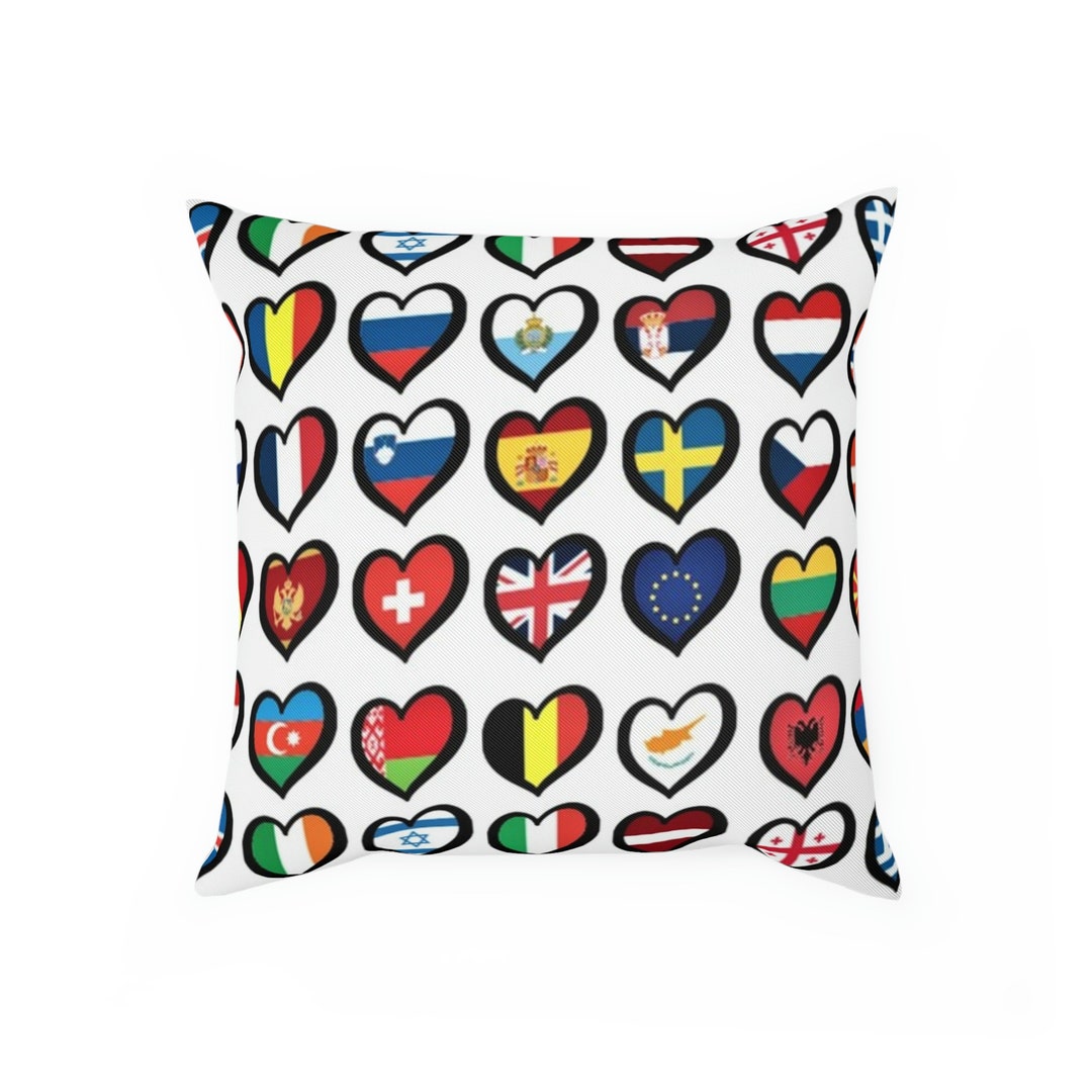 Eurovision Cushion, Flags, Eurovision Decor, Eurovision Party, Pillow