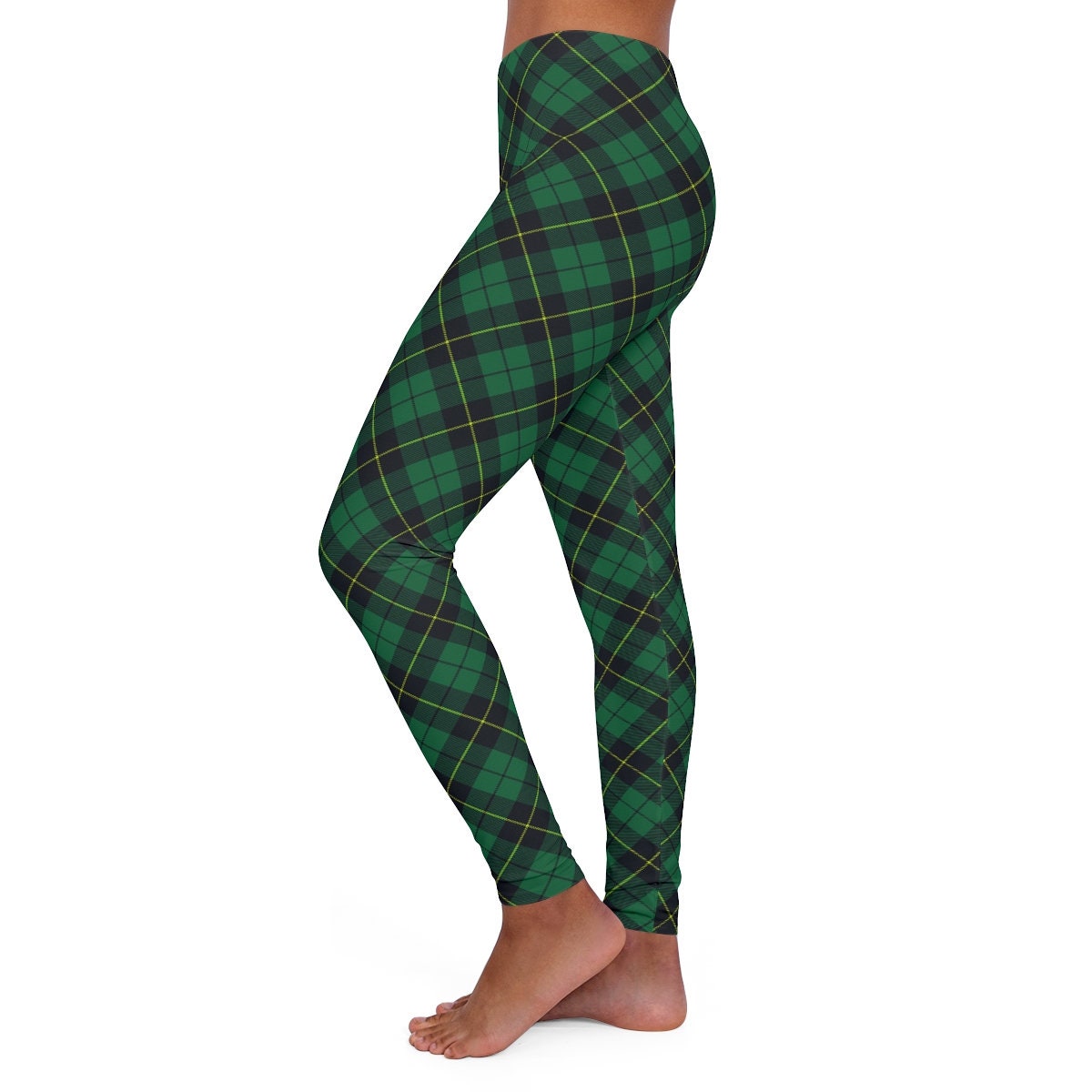 Green plaid tights hotsell