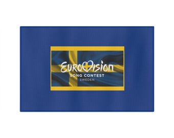 Fuel Your 2024 Eurovision Fandom in the Kitchen with This Flag Tea Towel! Custom Design.