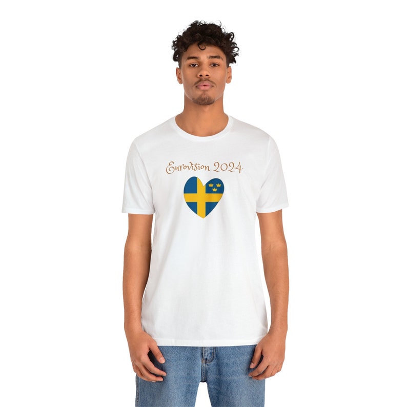 Unisex Tshirt Eurovision 2024, Flag of Sweden, Tre Kroner, Flags of